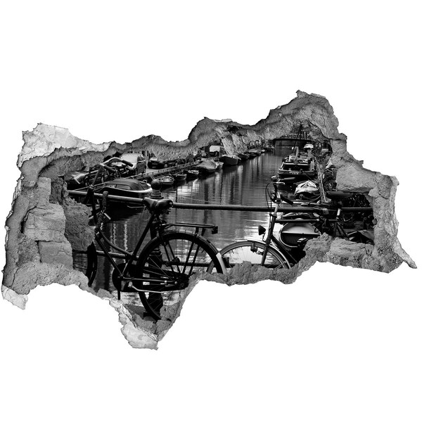 Sticker trou dans le mur Canal cyclable