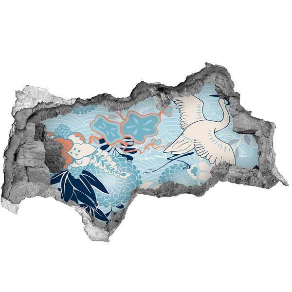 Sticker mural effet trou 3d Le monde sous-marin des coraux