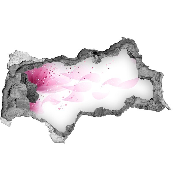 Sticker trou dans le mur Vague rose à travers le trou dans le mur