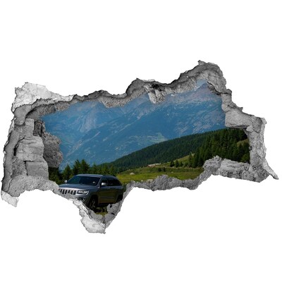Autocollant à effet 3d trou Paysage montagneux avec un lac
