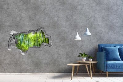 Sticker trou dans le mur forêt de bambous