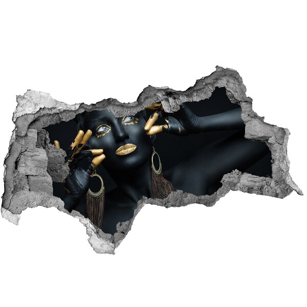 Sticker mural effet trou 3d Le secret doré des ruines