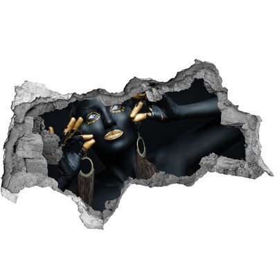 Sticker mural effet trou 3d Le secret doré des ruines