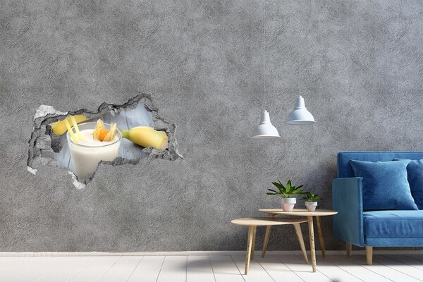 Autocollant à effet 3d trou Cocktail de bananes béton