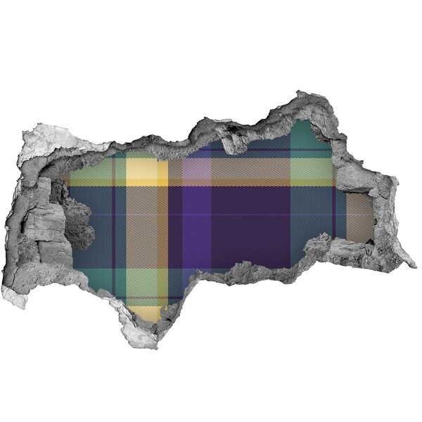 Sticker trou dans le mur Motif à carreaux sur le mur