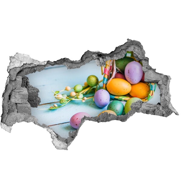 Autocollant mural trou Œufs de Pâques dans le trou