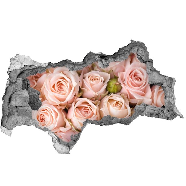 Autocollant à effet 3d trou Des roses dans un trou dans le mur