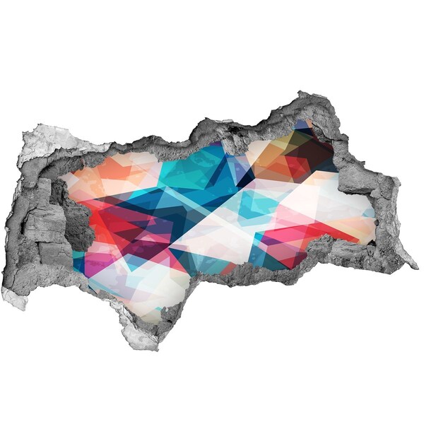 Sticker mural effet trou 3d monde de cristal coloré