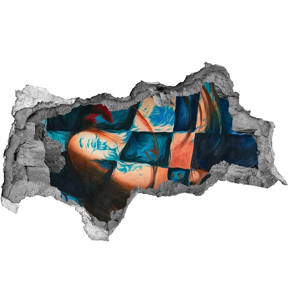 Sticker mural effet trou 3d Un corps immergé dans la couleur