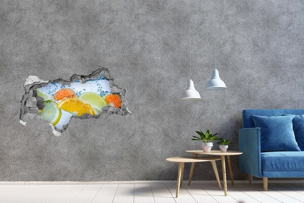 Autocollant à effet 3d trou Agrumes sous l'eau béton