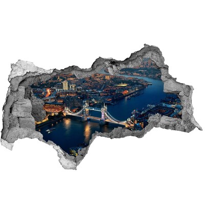 Sticker trou dans le mur Tower Bridge à Londres