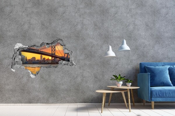 Autocollant mural trou Coucher de soleil sur le pont