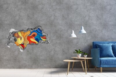 Sticker trou dans le mur Une explosion florale de couleurs