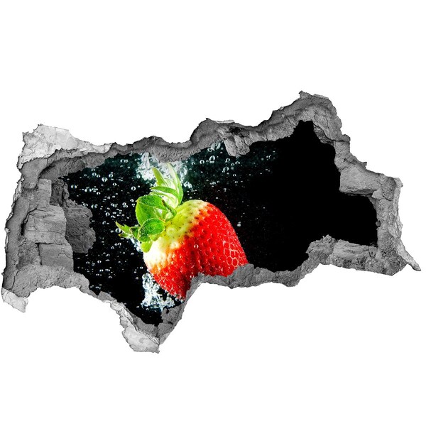 Autocollant à effet 3d trou Fraise dans l'eau