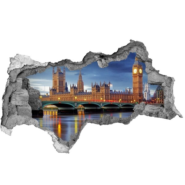 Sticker mural effet trou 3d Vue de Londres