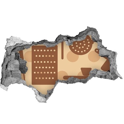 Sticker trou dans le mur Intérieur à motif rétro