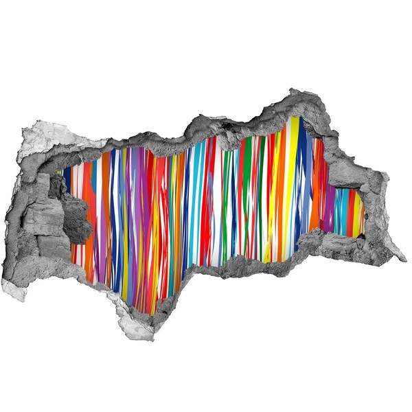 Sticker mural effet trou 3d Une explosion colorée de créativité