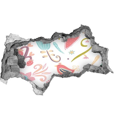 Autocollant à effet 3d trou Le monde coloré derrière le trou