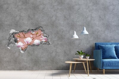 Autocollant mural trou Motif floral sur le mur