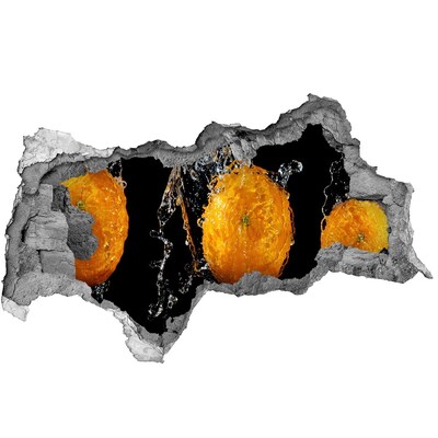 Autocollant mural trou Oranges et eau béton