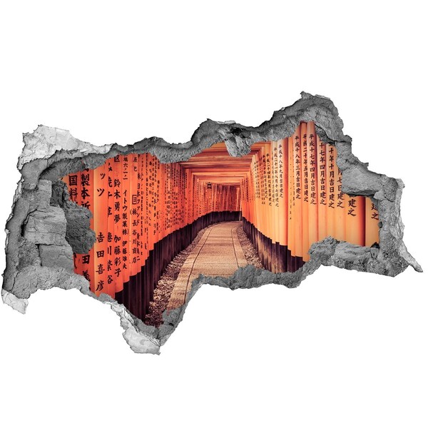 Sticker mural effet trou 3d Sanctuaire Fushimi Inari