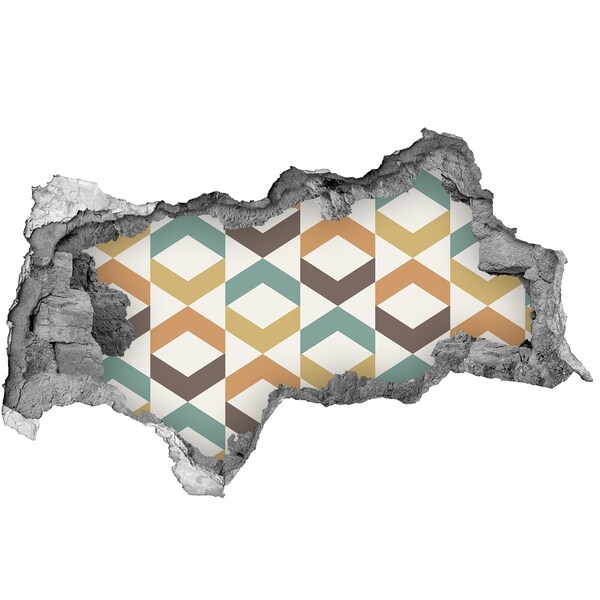 Autocollant à effet 3d trou Motifs géométriques sur le mur
