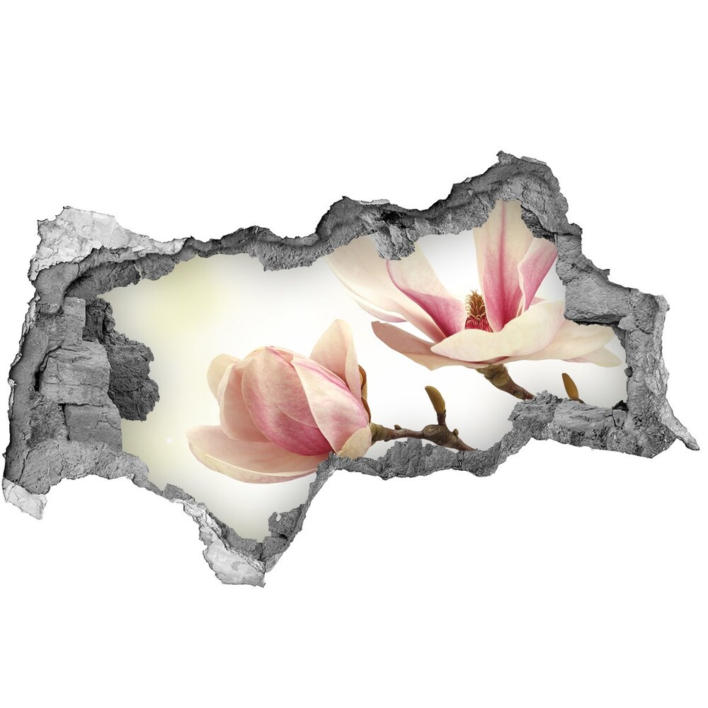 Sticker mural effet trou 3d Magnolia béton