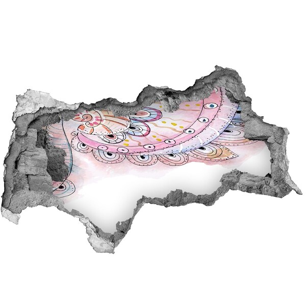 Sticker trou dans le mur Motif coloré sur fond de béton