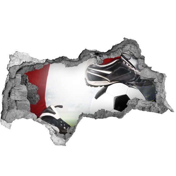 Autocollant mural trou La passion du football au-delà des murs