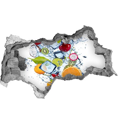 Autocollant à effet 3d trou Fruits et glace béton