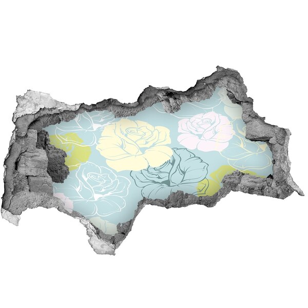 Sticker mural effet trou 3d Peinture murale florale Hole in the Wall