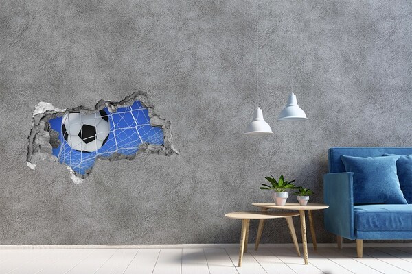 Sticker trou dans le mur Un but au football