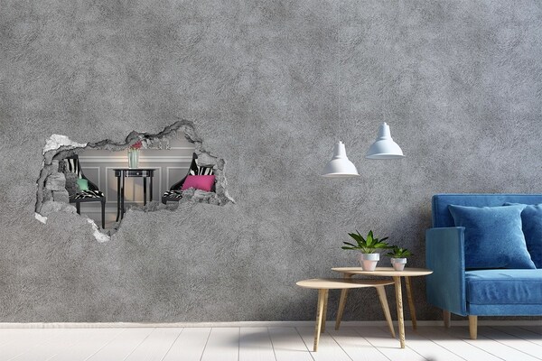 Autocollant mural trou Une table dorée dans un intérieur élégant