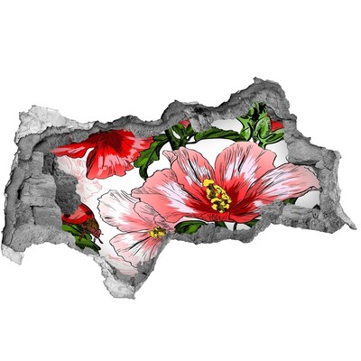 Autocollant à effet 3d trou Hibiscus béton