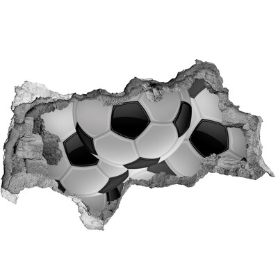 Sticker mural effet trou 3d Football béton