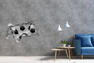 Sticker mural effet trou 3d Illusion de football sur le mur