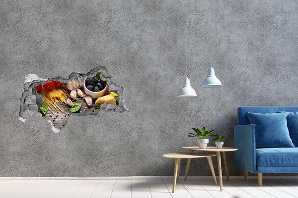 Autocollant mural trou Cuisine italienne béton