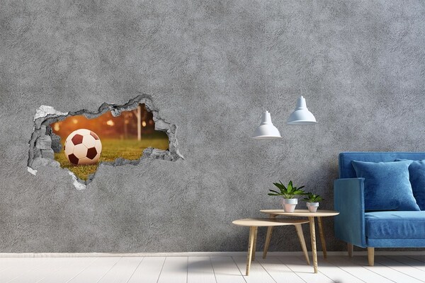 Sticker trou dans le mur Football sur le terrain