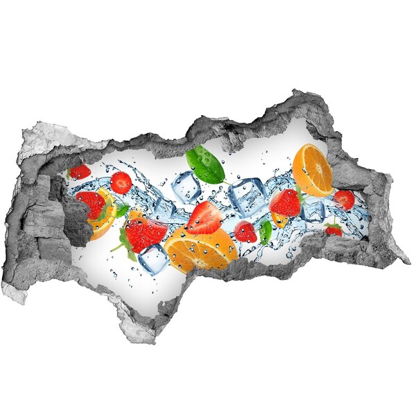 Sticker mural effet trou 3d Cocktail de fruits dans une explosion d'eau