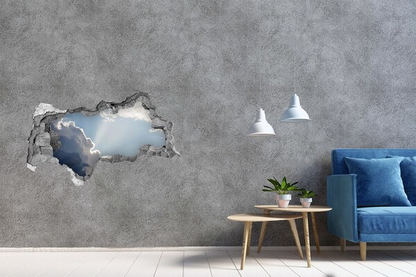 Sticker trou dans le mur Nuages dans le ciel béton