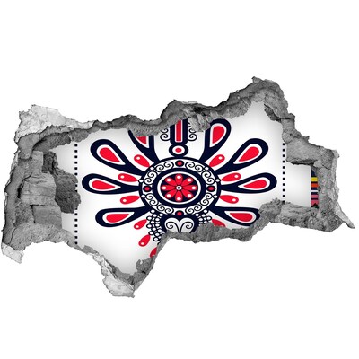 Autocollant à effet 3d trou Motif ethnique coloré dans un trou dans le mur