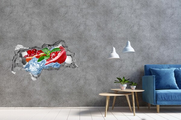Sticker trou dans le mur Grenade avec glace béton