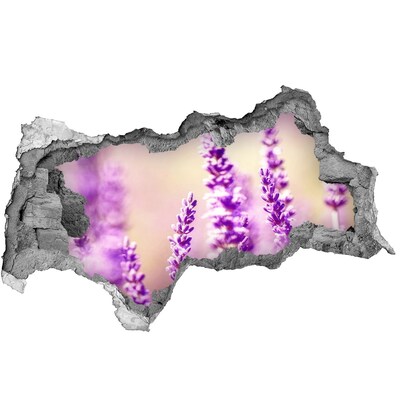 Autocollant mural trou Des fleurs de lavande dans un mur brisé