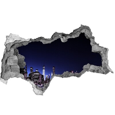 Sticker trou dans le mur Panorama nocturne de New York