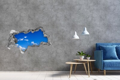 Autocollant mural trou Ciel bleu avec des nuages