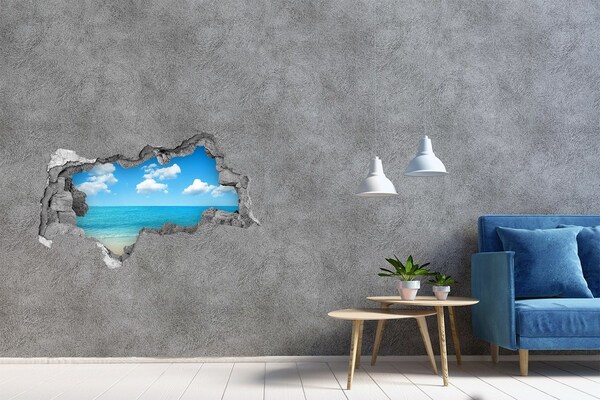 Autocollant mural trou Plage paradisiaque béton