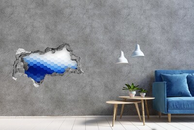 Sticker mural effet trou 3d Trou vers l'océan bleu