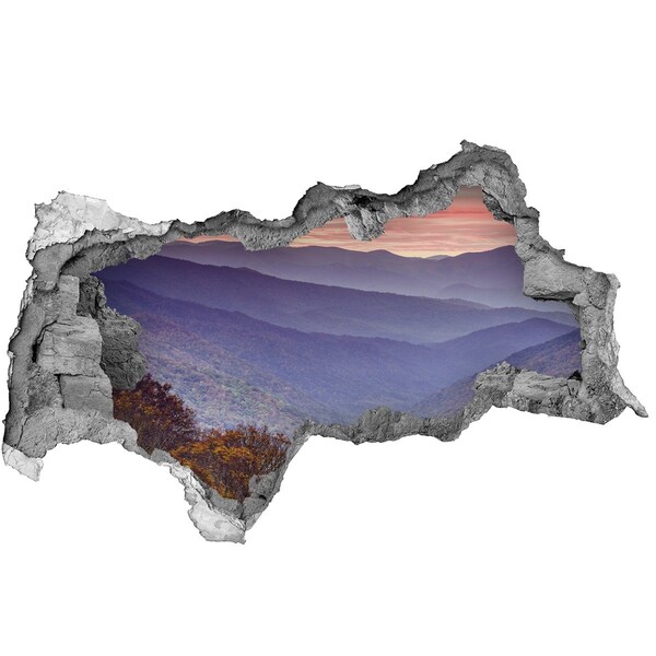 Autocollant à effet 3d trou Paysage de montagne au lever du soleil