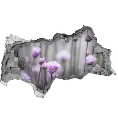 Autocollant à effet 3d trou Fleurs de ciboulette béton