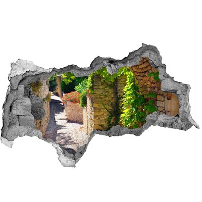 Autocollant à effet 3d trou Une rue verte dans la ville